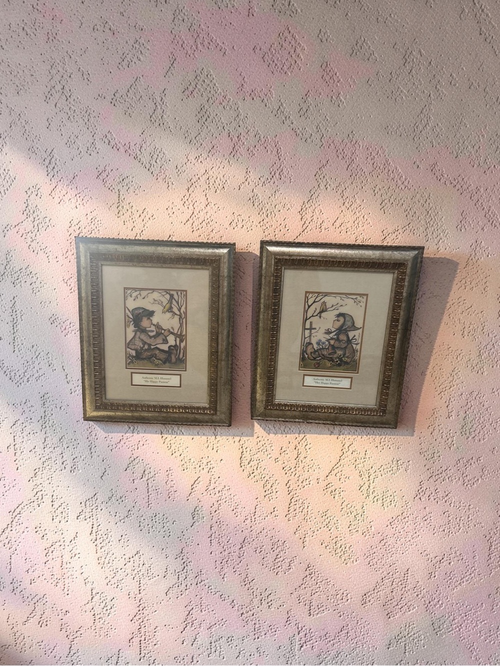 M.I. Hummel Framed Prints "His/Her Happy Pastime" Authentic Set Of 2 - 10" x 12"